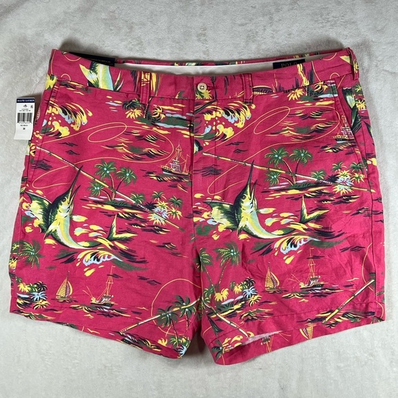 NWT Polo Ralph Lauren 38W Linen Blend 6” Inseam Classic Fit Flat Front Shorts - Picture 1 of 11